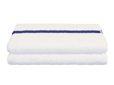 White w/Blue Centre Stripe Pool Towels 24"x54" 10.0lbs/dz
